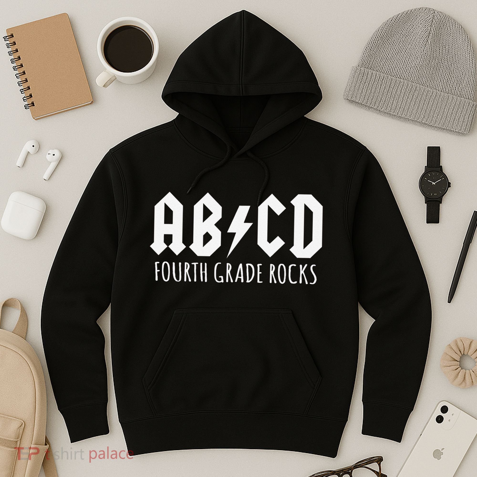 ABCD Fourth Grade Rocks Teacher Back to School Hoodie