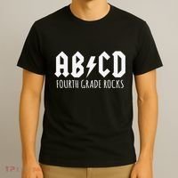 ABCD Fourth Grade Rocks Teacher Back to School T-Shirt thumb 3