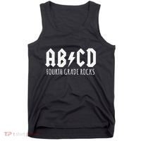 ABCD Fourth Grade Rocks Teacher Back to School Tank Top thumb 0