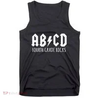 ABCD Fourth Grade Rocks Teacher Back to School Tank Top thumb 0