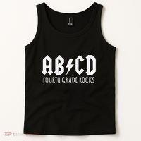 ABCD Fourth Grade Rocks Teacher Back to School Tank Top thumb 2