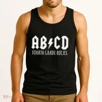 ABCD Fourth Grade Rocks Teacher Back to School Tank Top thumb 3