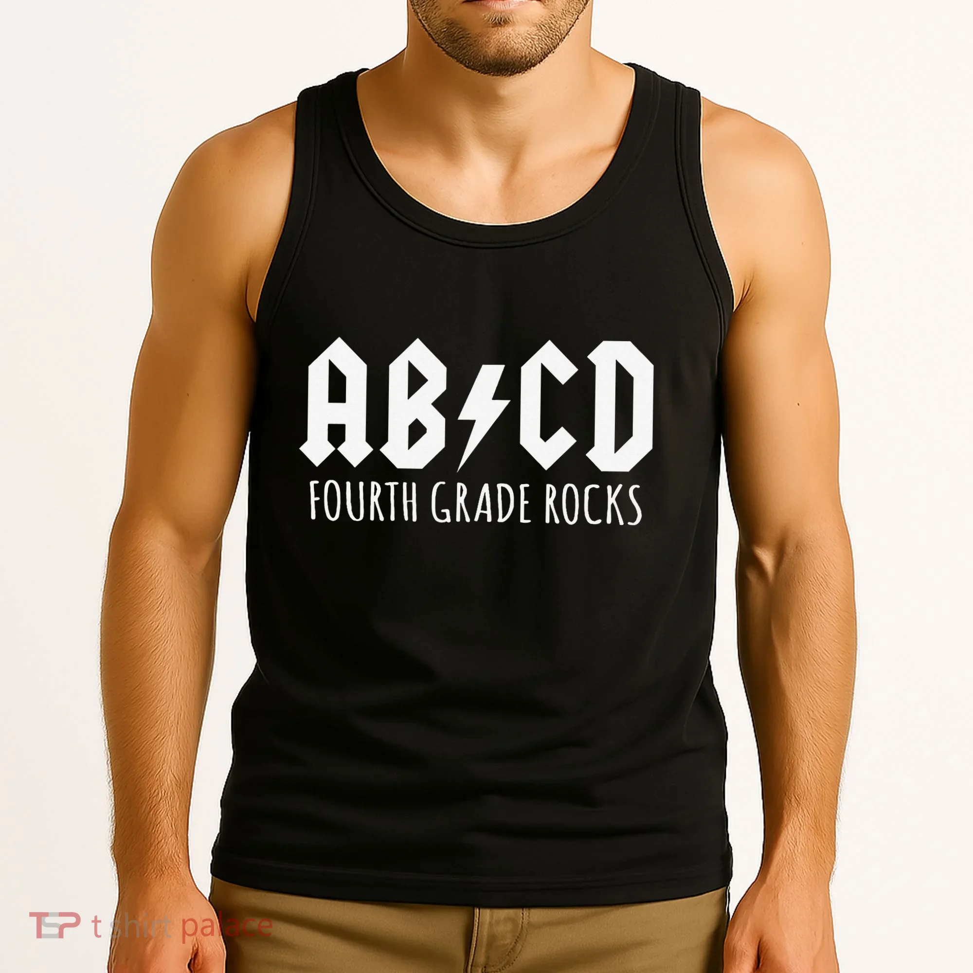 ABCD Fourth Grade Rocks Teacher Back to School Tank Top