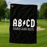 ABCD Fourth Grade Rocks Teacher Back to School Golf Towel thumb 1