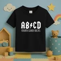 ABCD Fourth Grade Rocks Teacher Back to School Toddler T-Shirt thumb 3