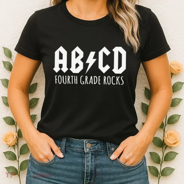 ABCD Fourth Grade Rocks Teacher Back to School Women's T-Shirt