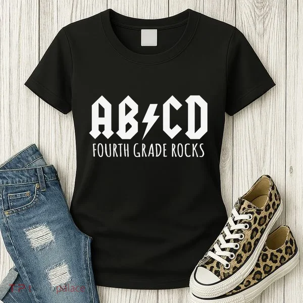 ABCD Fourth Grade Rocks Teacher Back to School Women's T-Shirt
