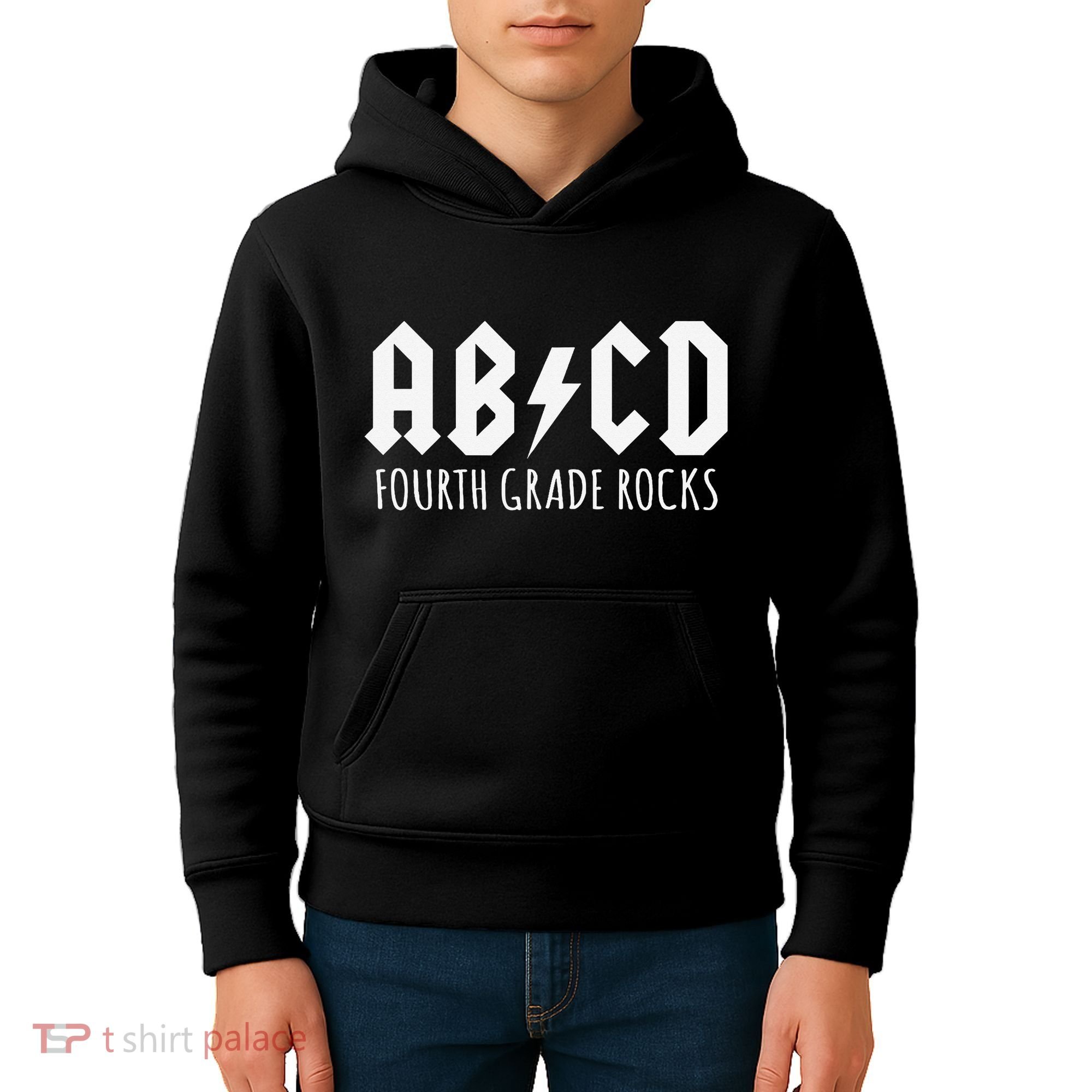 ABCD Fourth Grade Rocks Teacher Back to School Kids Hoodie
