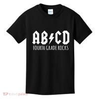 ABCD Fourth Grade Rocks Teacher Back to School Kids T-Shirt thumb 0