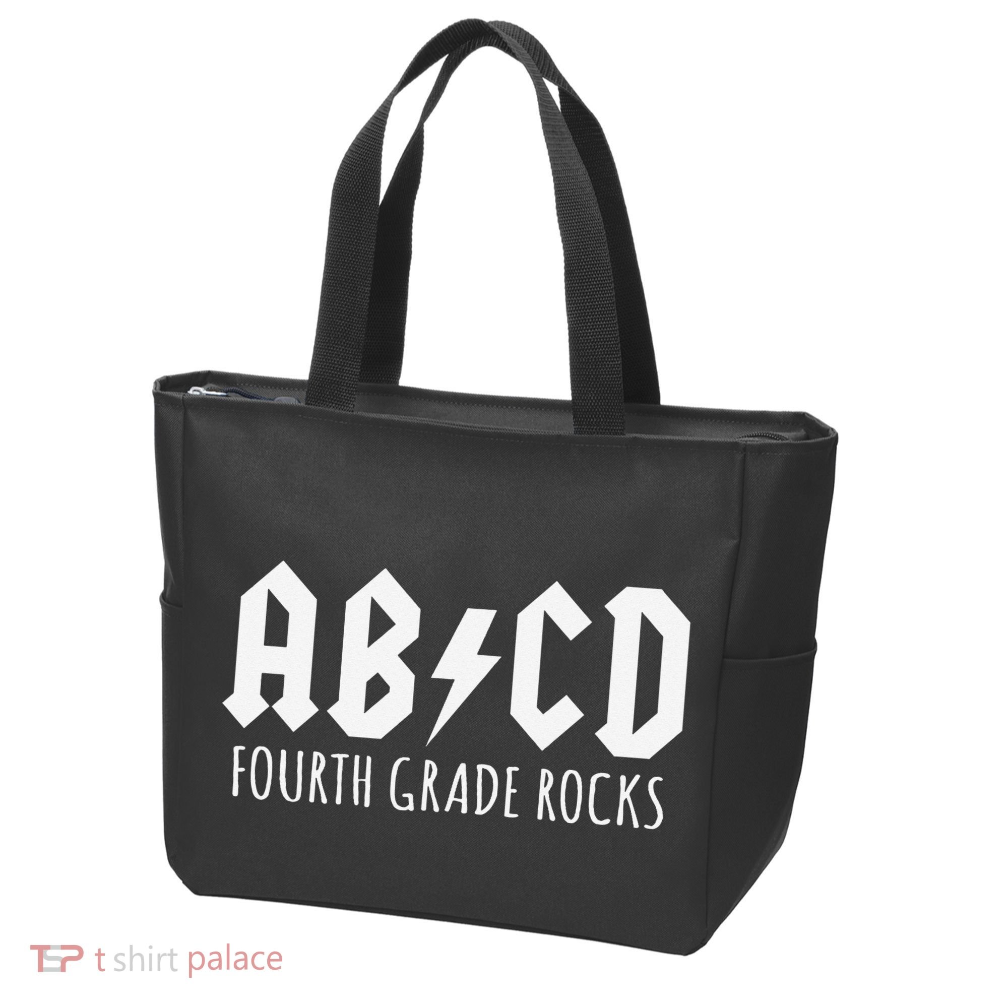 ABCD Fourth Grade Rocks Teacher Back to School Tote Bag