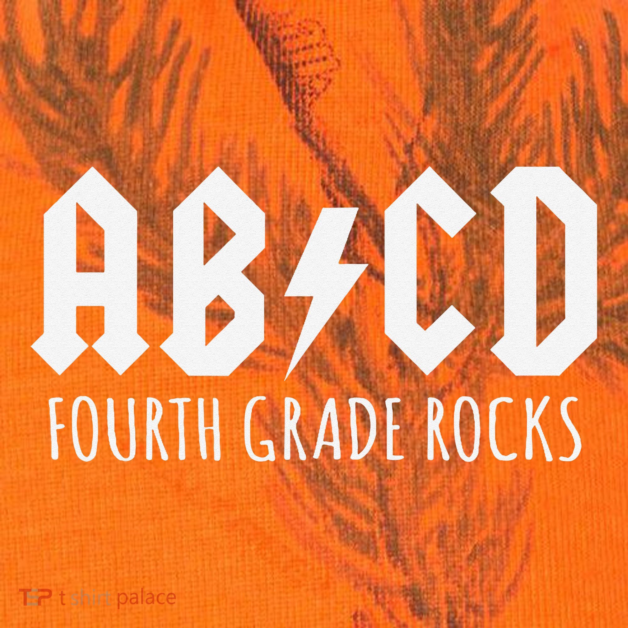 ABCD Fourth Grade Rocks Teacher Back to School Kati Licensed 12" Camo Cuffed Beanie