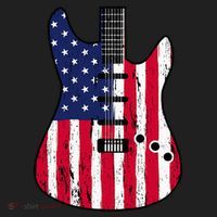 American Flag Guitar Funny Usa Guitarist Outfit Beanie thumb 2