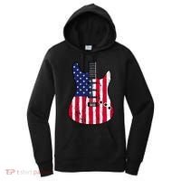 American Flag Guitar Funny Usa Guitarist Outfit Women's Hoodie thumb 0