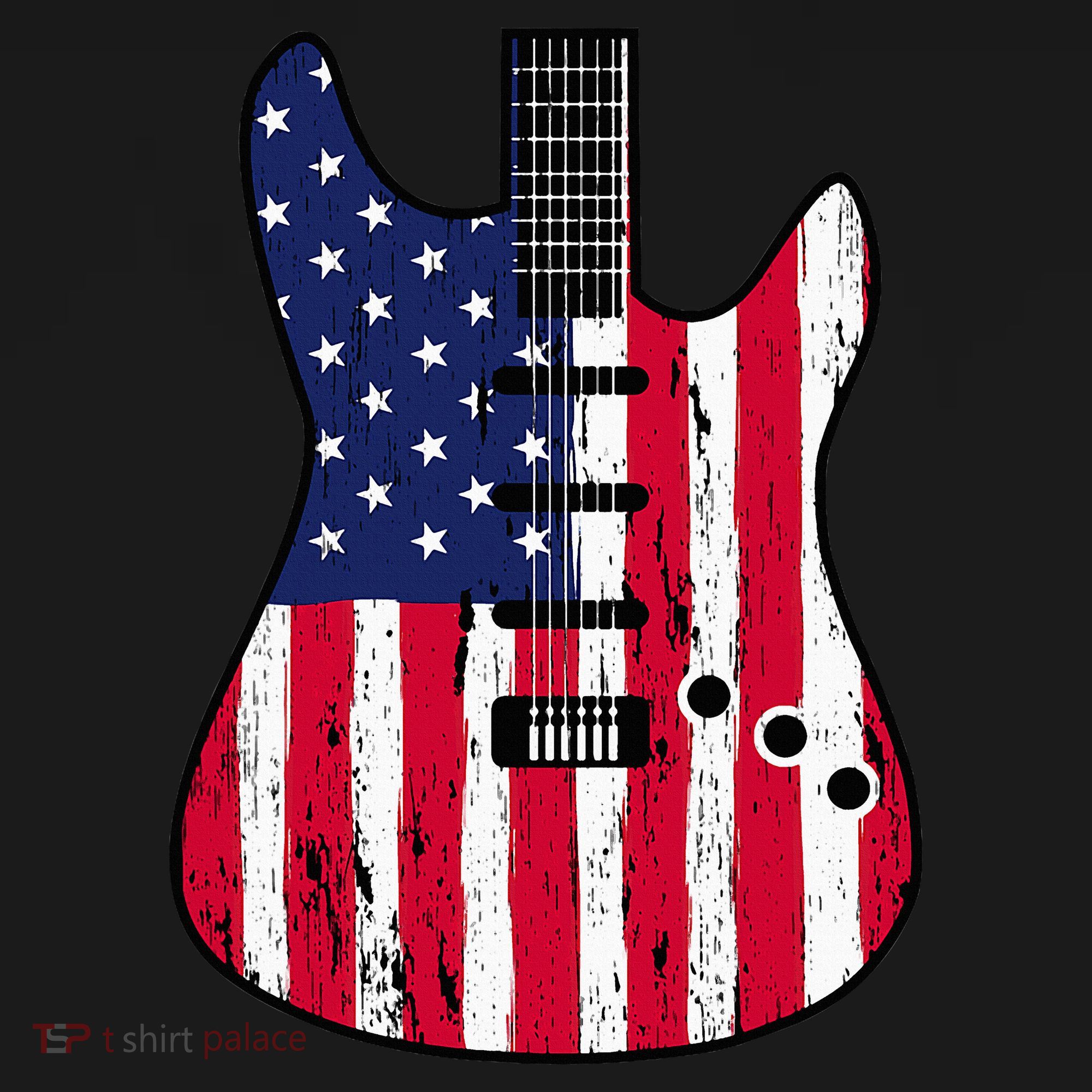 American Flag Guitar Funny Usa Guitarist Outfit Ornament