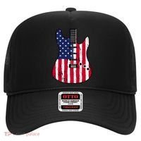 American Flag Guitar Funny Usa Guitarist Outfit Hat thumb 0