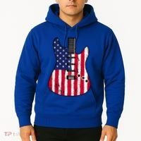 American Flag Guitar Funny Usa Guitarist Outfit Hoodie thumb 2