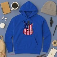 American Flag Guitar Funny Usa Guitarist Outfit Hoodie thumb 3