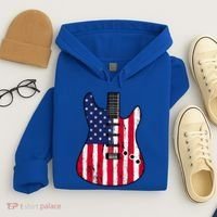 American Flag Guitar Funny Usa Guitarist Outfit Hoodie thumb 4