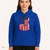 American Flag Guitar Funny Usa Guitarist Outfit Hoodie thumb 5