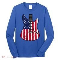 American Flag Guitar Funny Usa Guitarist Outfit Long Sleeve Shirt thumb 0