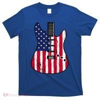 American Flag Guitar Funny Usa Guitarist Outfit T-Shirt thumb 0
