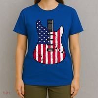 American Flag Guitar Funny Usa Guitarist Outfit T-Shirt thumb 4