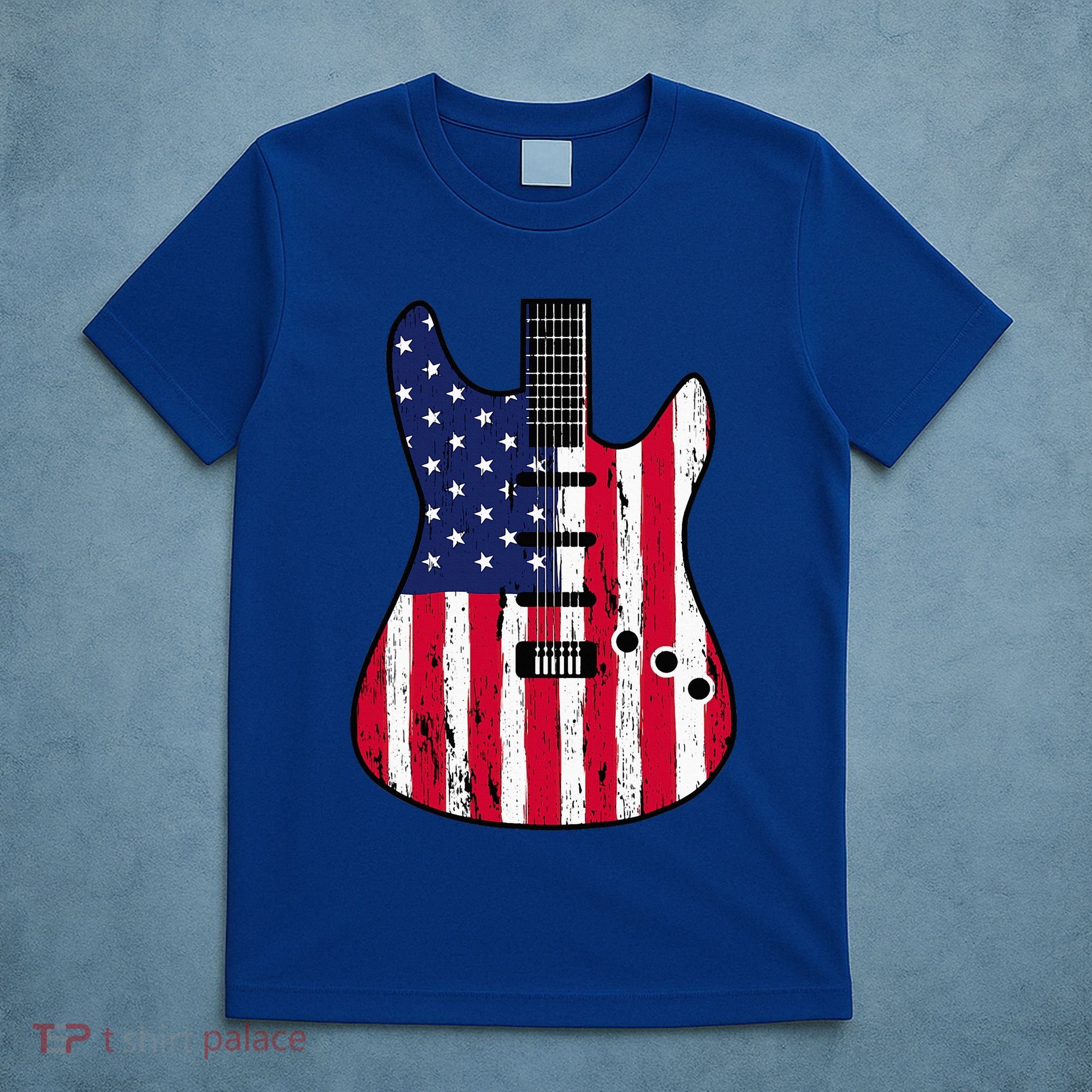 American Flag Guitar Funny Usa Guitarist Outfit T-Shirt