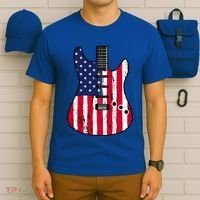 American Flag Guitar Funny Usa Guitarist Outfit T-Shirt thumb 6