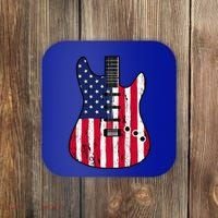 American Flag Guitar Funny Usa Guitarist Outfit Coaster thumb 0