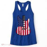 American Flag Guitar Funny Usa Guitarist Outfit Women's Tank Top thumb 0
