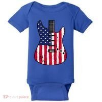 American Flag Guitar Funny Usa Guitarist Outfit Baby Bodysuit thumb 0