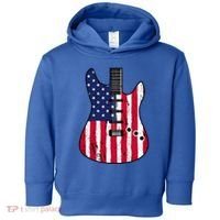 American Flag Guitar Funny Usa Guitarist Outfit Toddler Hoodie thumb 0