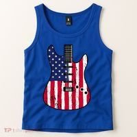 American Flag Guitar Funny Usa Guitarist Outfit Tank Top thumb 2