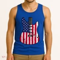 American Flag Guitar Funny Usa Guitarist Outfit Tank Top thumb 3