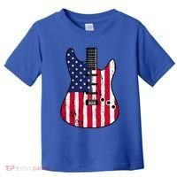 American Flag Guitar Funny Usa Guitarist Outfit Toddler T-Shirt thumb 0