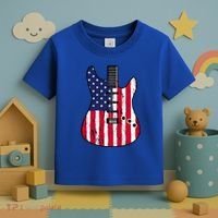 American Flag Guitar Funny Usa Guitarist Outfit Toddler T-Shirt thumb 3