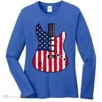 American Flag Guitar Funny Usa Guitarist Outfit Women's Long Sleeve Shirt thumb 0