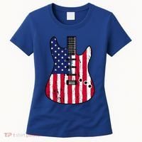 American Flag Guitar Funny Usa Guitarist Outfit Women's T-Shirt thumb 0