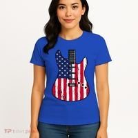 American Flag Guitar Funny Usa Guitarist Outfit Women's T-Shirt thumb 4