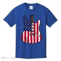 American Flag Guitar Funny Usa Guitarist Outfit Kids T-Shirt thumb 0