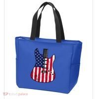 American Flag Guitar Funny Usa Guitarist Outfit Tote Bag thumb 3