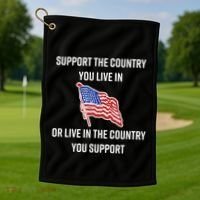 American Flag Gift Support The Country You Live In Golf Towel thumb 1