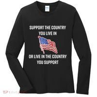 American Flag Gift Support The Country You Live In Women's Long Sleeve Shirt thumb 0