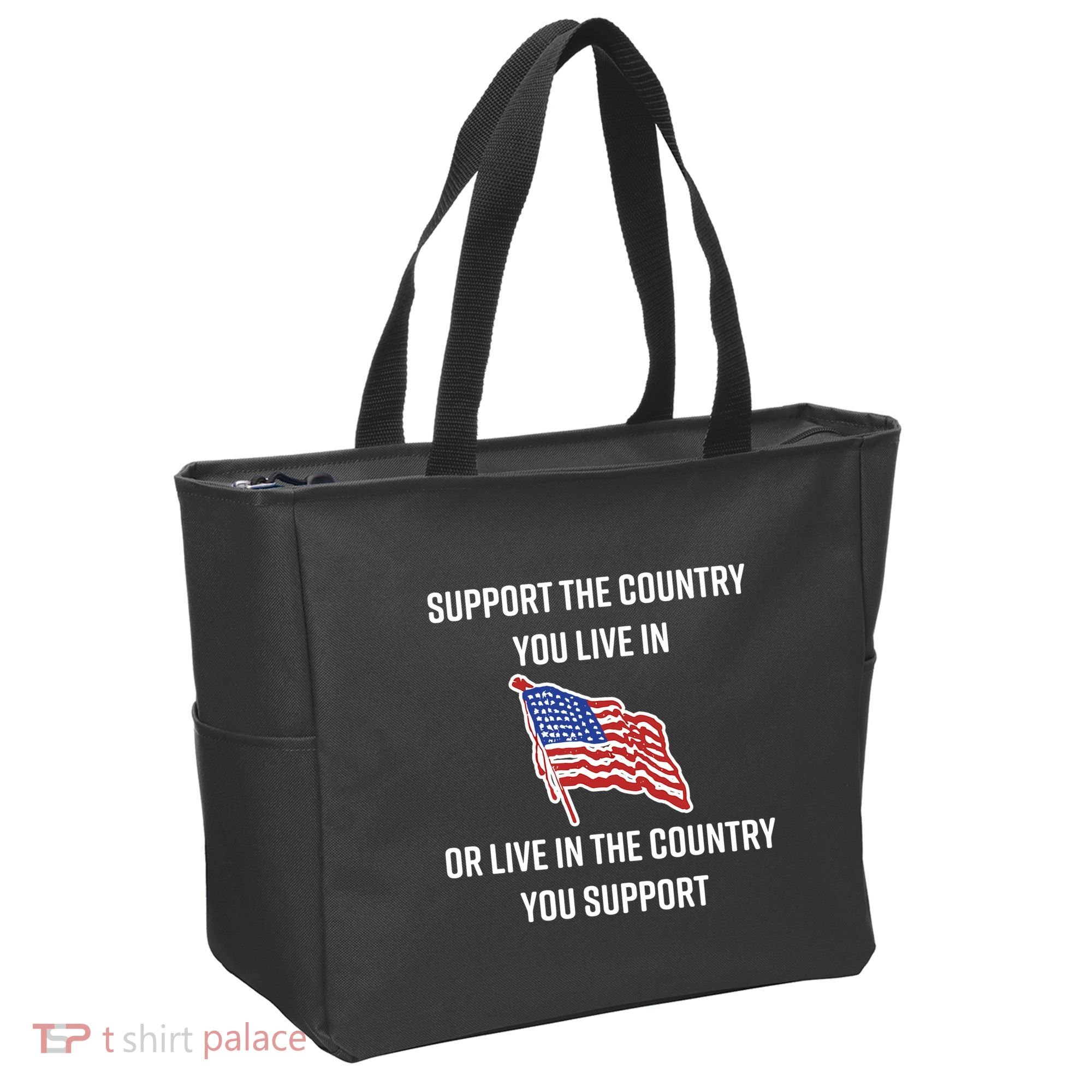 American Flag Gift Support The Country You Live In Tote Bag