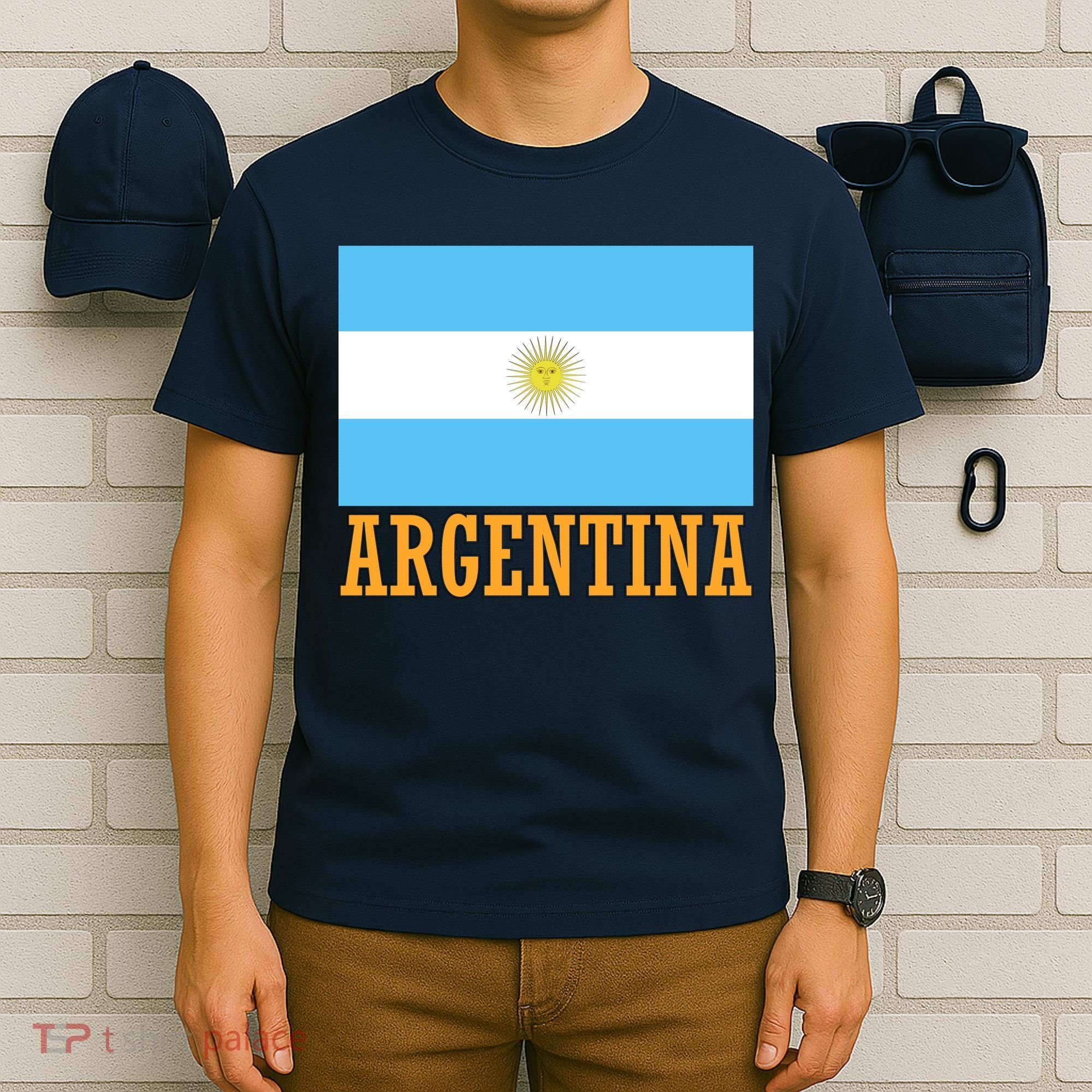 Argentina Flag Graphic Vintage T-Shirt