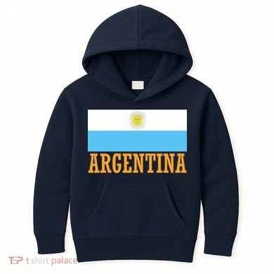 Argentina Flag Graphic Vintage Kids Hoodie