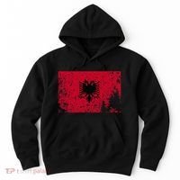 Albania Flag Grunge Albanian Flag Patriotic Hoodie thumb 0