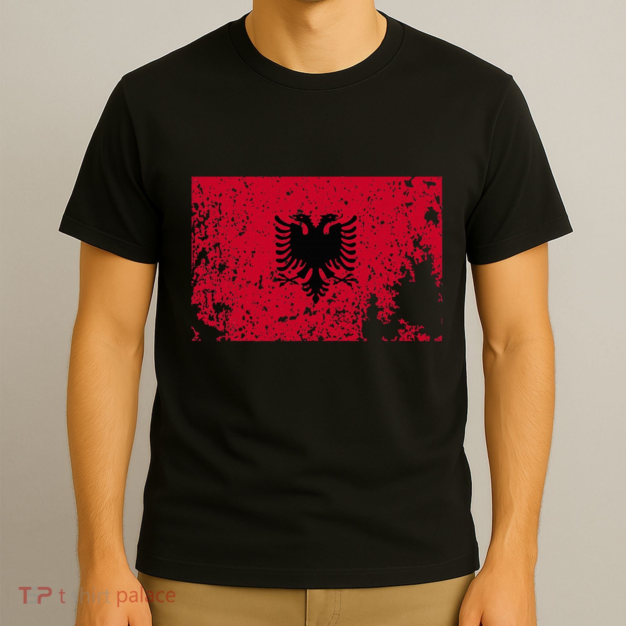Albania Flag Grunge Albanian Flag Patriotic T-Shirt