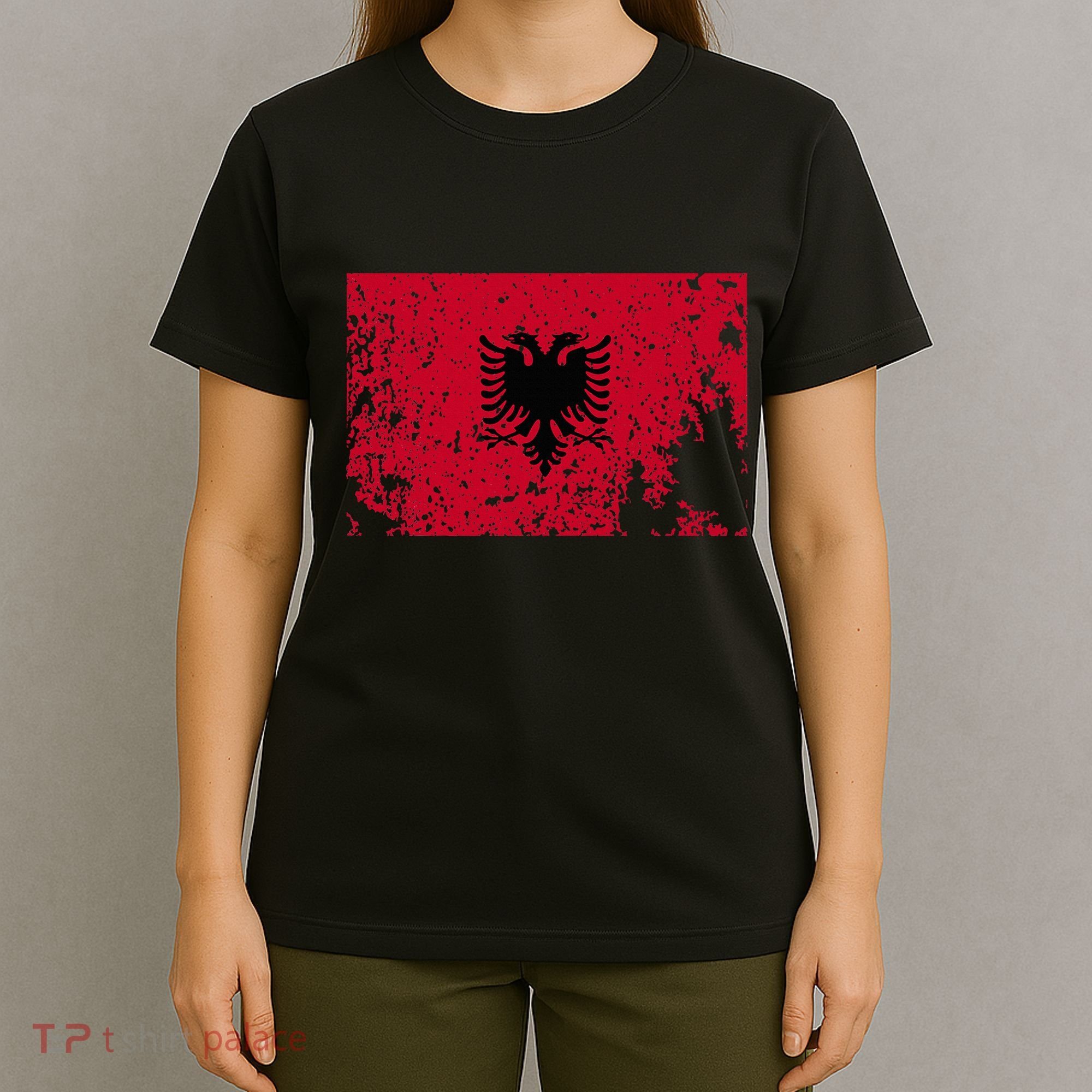 Albania Flag Grunge Albanian Flag Patriotic T-Shirt
