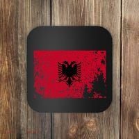 Albania Flag Grunge Albanian Flag Patriotic Coaster thumb 0